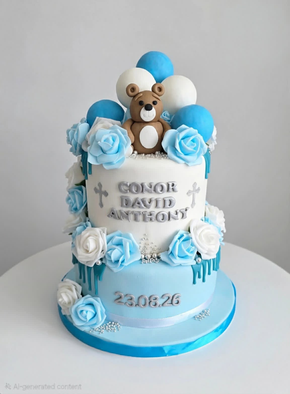 Bespoke fondant celebration cake by Hayley's Cupcakes in Henley-on-Thames