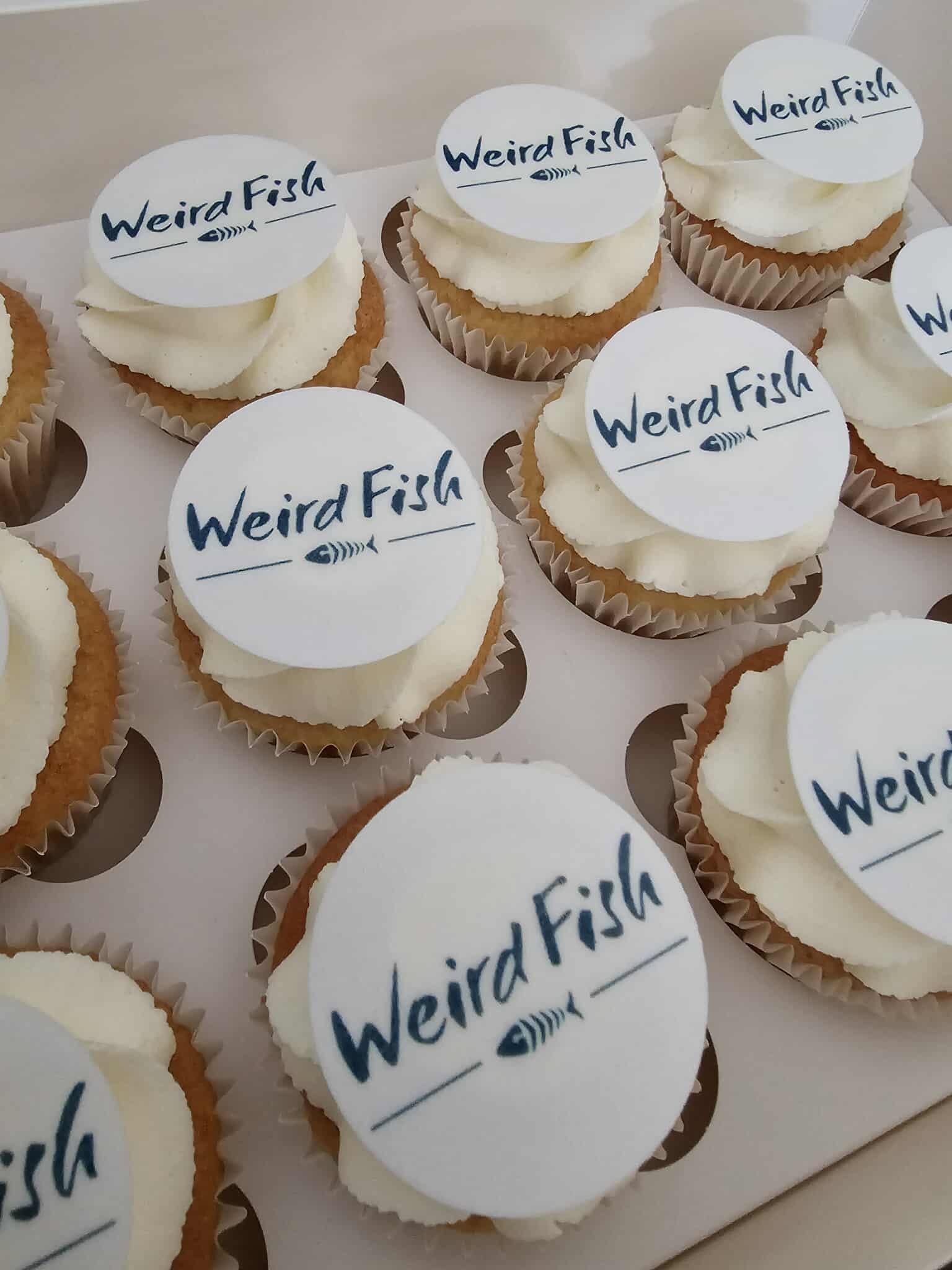 Branded corporate logo cupcakes by Hayley's Cupcakes