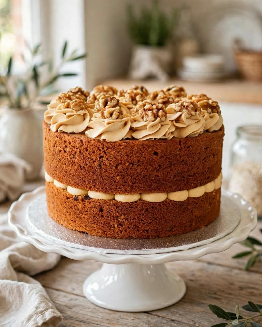 Coffee and walnut cake handmade by Hayley's Cupcakes