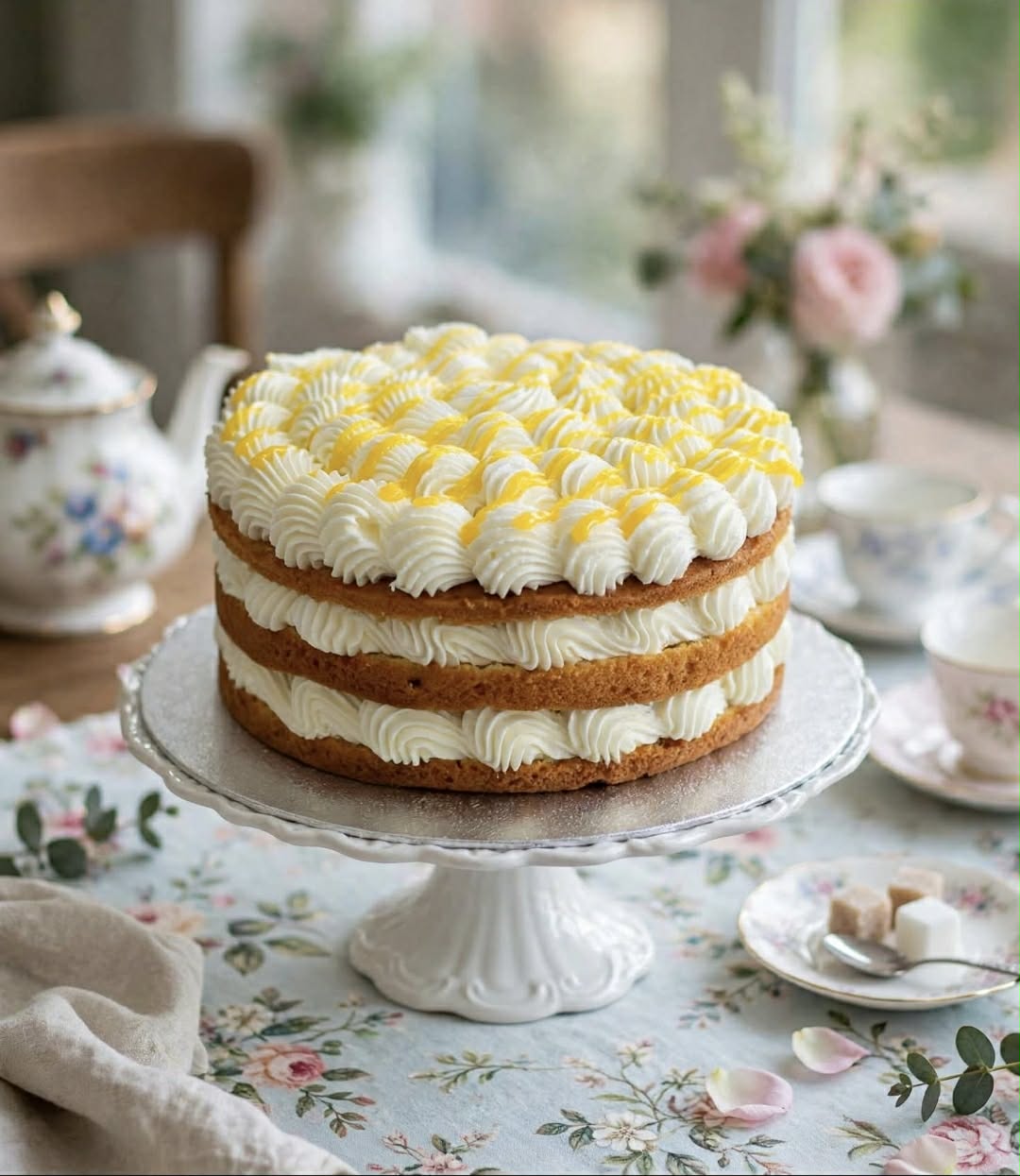 Traditional lemon cake handmade by Hayley's Cupcakes