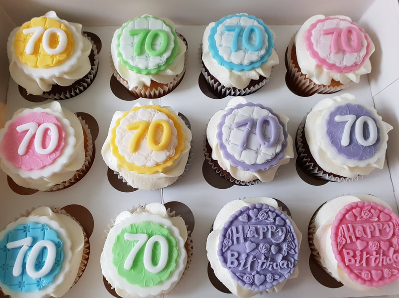 Hayleys cupcakes Henley on Thames Mixed Topper 70th